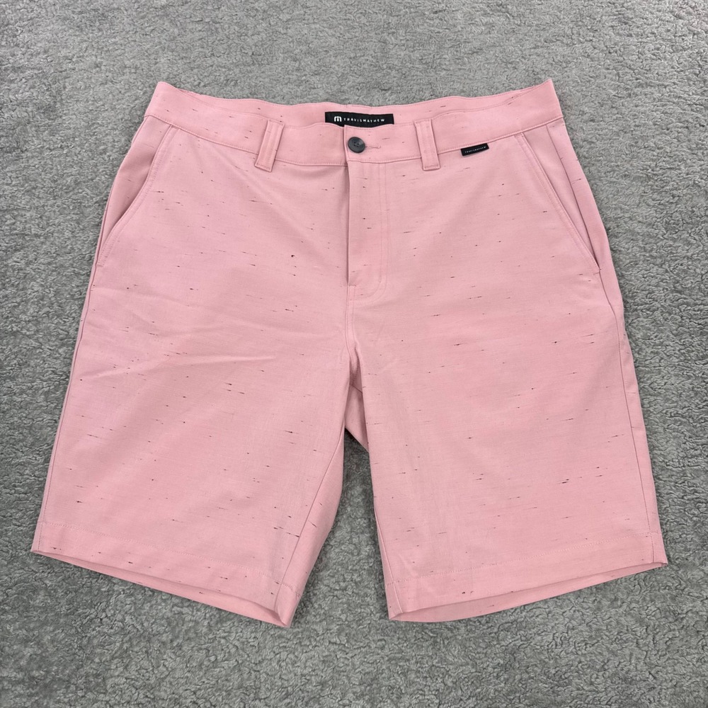 TravisMathew Mens Pink Slub Golf Shorts 1MAA110 Size 34 (Actual)